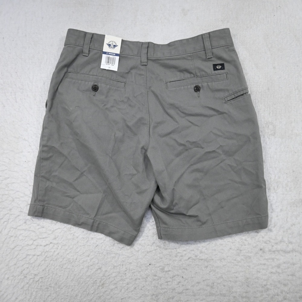 Dockers Perfect Short Men 31 NEW Gray 8" Inseam Hidden Security Pocket - Picture 6 of 10